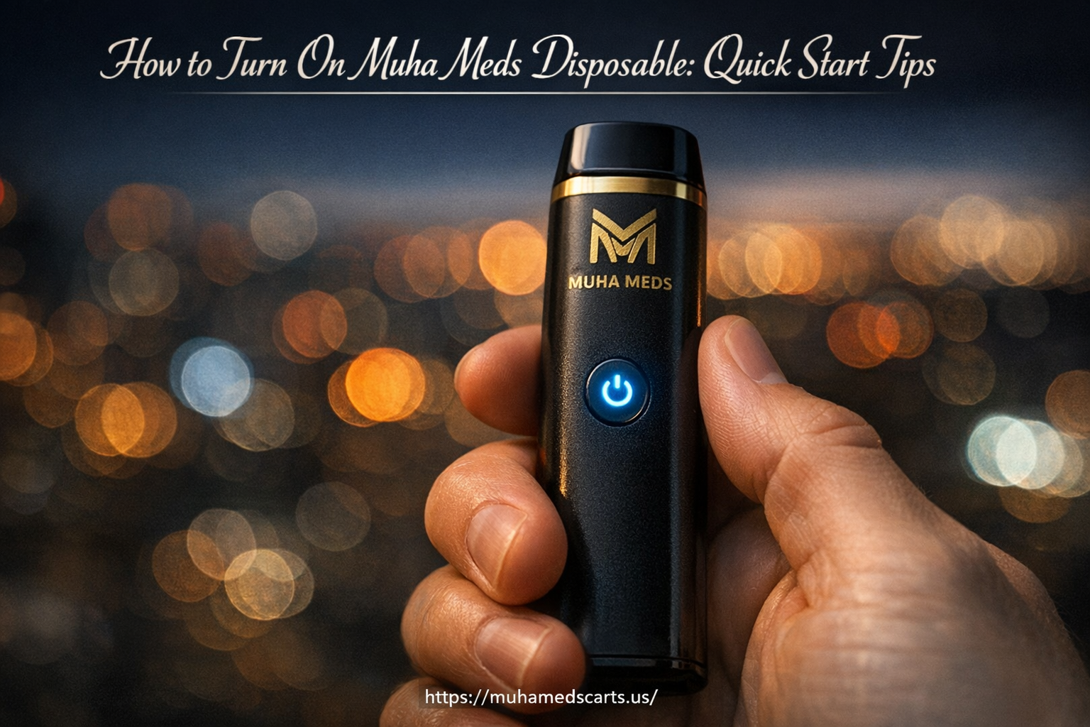 How to turn on Muha Meds disposable?