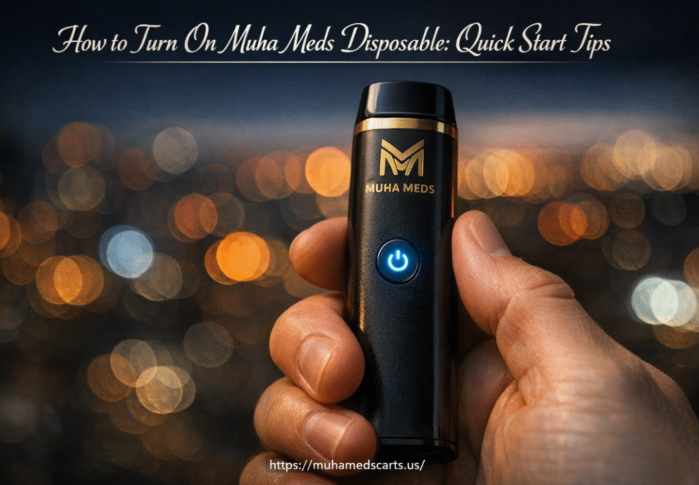 How to turn on Muha Meds disposable?